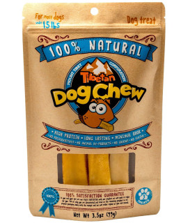 Tibetan Dog Chew Yak Cheese Sticks - Natural Handmade Treats for Small Dogs, Long-Lasting, Easy to Digest with No Additives, Rawhide, Grains, or Gluten, Perfect for Aggressive Chewers, 3 Chews