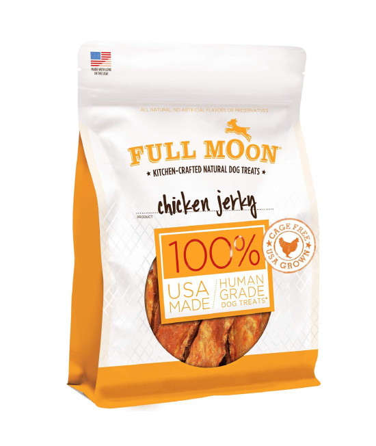 Full Moon Chicken Jerky Healthy All Natural Dog Treats Human Grade Made in USA Grain Free 6 oz
