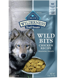Blue Buffalo Wilderness Trail Treats Wild Bits High Protein Grain Free Soft-Moist Training Dog Treats, Chicken Recipe 4-Oz Bag