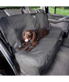 Kurgo Dog Seat Cover, Car Bench Seat Covers for Pets, Dog Backseat Cover Protector, Water Resistant for Dogs, Contains Seat Anchors, Charcoal Grey, 63 Wide
