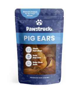 Pawstruck Jumbo Pig Ears for Dogs Made In USA - Natural & 100% Whole Chews - Premium Bulk Pork Treats - Supports Dog Dental Health - Free Of Artificial Ingredients, Colors, Flavors - Thick Cut Ears - Prime Gnaw