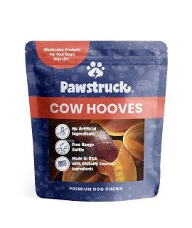 Pawstruck Natural Cow Hooves for Dogs (10 Pack) - Made in The USA Bulk Dog Dental Treats & Dog Chews Beef Hoof, American Made