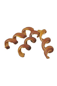 Bully Stick Springs for Dogs (Pack of 10) - Natural Bulk Dog Dental Treats & Healthy Chew, Best Thick Low-Odor Pizzle Stix Spirals, Free Range & Grass Fed Beef