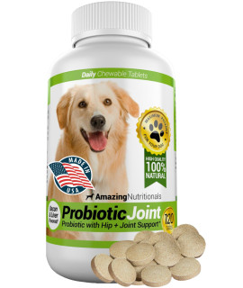 Amazing Probiotics for Dogs Eliminates Diarrhea and Gas with Hip Joint Pain Relief, 120 Chews