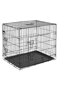 Kerbl Straight Front Dog Cage Collapsible 2 Doors, 76 x 54 x 64 cm, Black