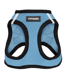 Voyager Step-In Air Dog Harness - All Weather Mesh Step in Vest Harness for Small and Medium Dogs by Best Pet Supplies - Baby Blue Base, L