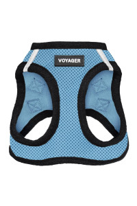 Voyager Step-In Air Dog Harness - All Weather Mesh Step in Vest Harness for Small and Medium Dogs by Best Pet Supplies - Baby Blue Base, M