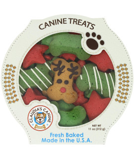 Claudia's Canine Bakery Gourmet Christmas Dog Treats - 11 Oz. Tub (Reindeer Wonderland)
