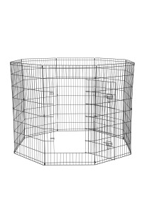 Dog Exercise Pen Pet Playpens for XX-Large Dogs - Puppy Playpen Outdoor Back or Front Yard Fence Cage Fencing Doggie Rabbit Cats Playpens Outside Fences with Door - 48 Inch Metal Wire 8-Panel Foldable
