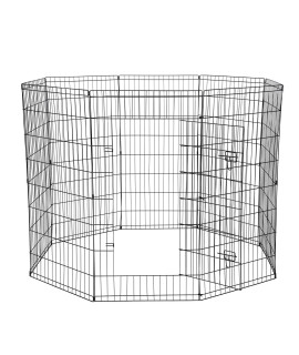 Dog Exercise Pen Pet Playpens for XX-Large Dogs - Puppy Playpen Outdoor Back or Front Yard Fence Cage Fencing Doggie Rabbit Cats Playpens Outside Fences with Door - 48 Inch Metal Wire 8-Panel Foldable