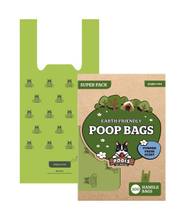 Pogis Dog Poop Bags with Easy-Tie Handles - 300 Doggy Leak-Proof, Ultra Thick, Scented Poop Bags for Dogs, cat
