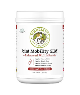 Wholistic Pet Organics - Dog Joint Supplement: Joint Mobility with Green Lipped Mussel - 1 Lb - Dogs Hip and Joint Support Supplement - Glucosamine Chondroitin for Dogs with MSM, Vitamins & Minerals