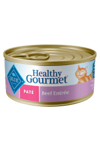 Blue Buffalo Healthy Gourmet Natural Adult Pate Wet Cat Food Beef 5.5-oz cans (Pack of 24)