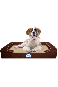 Sealy Lux Pet Dog Bed Quad Layer Technology with Memory Foam, Orthopedic Foam, and Cooling Energy Gel. Machine Washable Cover. X-Large Brown, Model Number: 712190190958