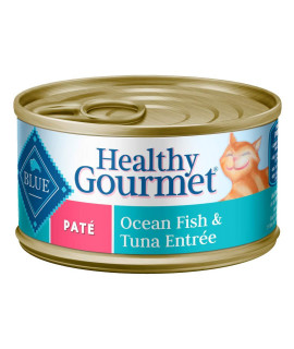 Blue Buffalo Healthy Gourmet Natural Adult Pate Wet Cat Food Ocean Fish & Tuna 3-oz cans (Pack of 24)