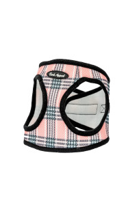Bark Appeal Step-in Dog Harness, Mesh Step in Dog Vest Harness for Small & Medium Dogs, Non-Choking with Adjustable Heavy-Duty Buckle for Safe, Secure Fit - (Small, Pink Plaid)