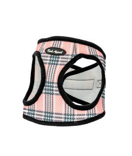 Bark Appeal Step-in Dog Harness, Mesh Step in Dog Vest Harness for Small & Medium Dogs, Non-Choking with Adjustable Heavy-Duty Buckle for Safe, Secure Fit - (Medium, Pink Plaid)