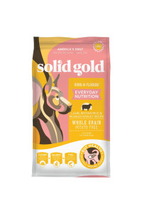 Solid Gold Hund N Flocken - Dry Dog Food w/Lamb, Rice & Pearled Barley - Digestive Probiotics for Dogs - Gut Health & Immune Support - Gluten Free - Omega 3, Superfoods & Antioxidants - 4 LB