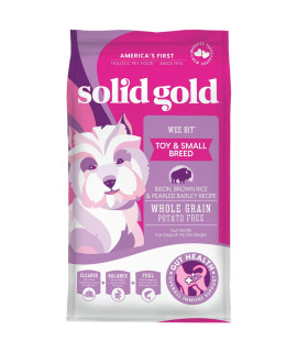 Solid Gold Small Breed Dog Food - Wee Bit Whole Grain Made with Real Bison, Brown Rice, and Pearled Barley - High Fiber, Probiotic, Natural Dry Dog Food for Small Dogs with Sensitive Stomachs - 4 LB