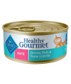 Blue Buffalo Healthy Gourmet Natural Adult Pate Wet Cat Food Ocean Fish & Tuna 5.5-oz cans (Pack of 24)