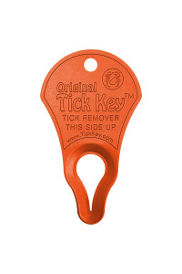 The Original Tick Key - Tick Detaching Device - Portable, Safe and Highly Effective Tick Detaching Tool (Orange)