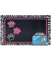 Drymate Pet Bowl Placemat, Dog & Cat Food Feeding Mat - Absorbent Fabric, Waterproof Backing, Slip-Resistant - Machine Washable/Durable (USA Made) (12 x 20) (Zebra/Paws Black)