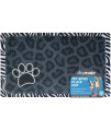 Drymate Pet Bowl Placemat, Dog & Cat Food Feeding Mat - Absorbent Fabric, Waterproof Backing, Slip-Resistant - Machine Washable/Durable (USA Made) (12?x 20? (Leopard/Zebra Black)
