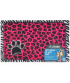 Drymate Pet Bowl Placemat, Dog & Cat Food Feeding Mat - Absorbent Fabric, Waterproof Backing, Slip-Resistant - Machine Washable/Durable (USA Made) (12?x 20? (Leopard/Zebra Pink)