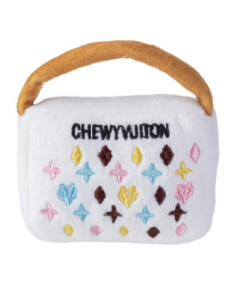 Haute Diggity Dog Chewy Vuiton White Collection - Soft Plush Designer Dog Toys with Squeaker and Fun, Unique, Parody Designs from Safe, Machine-Washable Materials for All Breeds & Sizes