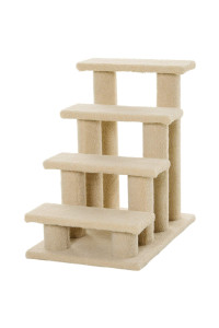 PawHut 25 4-Step Multi-Level Carpeted Cat Scratching Post Pet Stairs - Light Brown