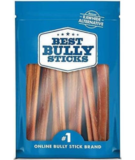 Best Bully Sticks 6 Inch All-Natural Bully Sticks for Dogs - 6 Fully Digestible, 100% Grass-Fed Beef, Grain and Rawhide Free 8 oz