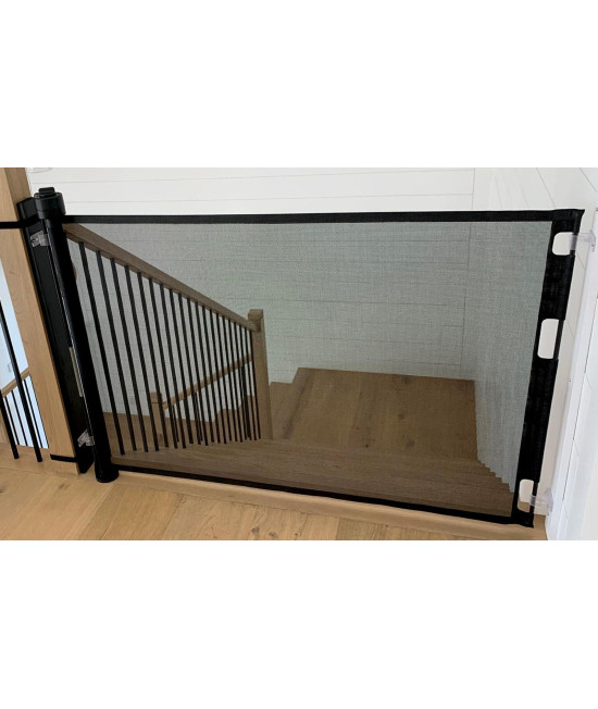 Retract-A-Gate 72 Black: The Original and only Made in USA Retractable Baby, Dog, & Cat Gate