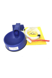 Easy-Clean Auto-Fill Water Bowl with Indoor Installation Kit and 25 foot of Poly-tubing,Blue