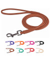 CollarDirect Rolled Leather Dog Leash 4ft, Soft Padded Training Leather Dog Lead 6ft, Puppy Leash Rolled Leather Small Medium Large Black Blue Red Orange Green Pink White (Brown, Size L 6ft)
