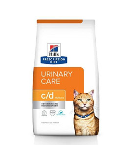 Hill's Prescription Diet c/d Multicare Urinary Care with Ocean Fish Dry Cat Food, Veterinary Diet, 4 lb. Bag