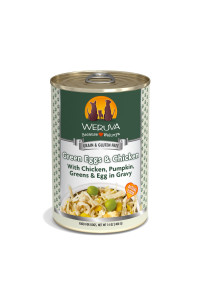 Weruva Classic Dog Food, Green Eggs & Chicken with Chicken Breast & Pumpkin in Gravy, 14oz Can (Pack of 12)