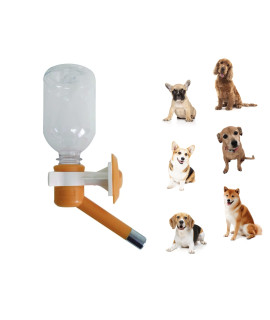 Choco Nose Patented No-Drip Dog Water Bottle/Feeder for Dogs/Cats and Other Small-Medium Sized Animals - for Cages, Crates or Wall Mount. 10.2 Oz. Mess Free Leak-Proof Nozzle 16mm, Orange (C590)