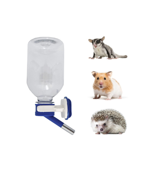 Choco Nose Patented Mini No-Drip Water Bottle/Feeder for Hamsters/Hedgehogs/Gliders/Rats/Mice and Other Small Pets and Animals - for Cages, Crates or Wall Mount. 10.2 oz. Nozzle 10mm, Blue (C125)