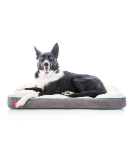 Brindle Shredded Memory Foam Dog Bed with Removable Washable Cover-Plush Orthopedic Pet Bed - 34 x 22 inches - Khaki