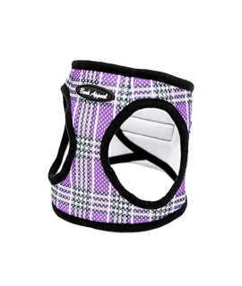 Bark Appeal Step-in Dog Harness, Mesh Step in Dog Vest Harness for Small & Medium Dogs, Non-Choking with Adjustable Heavy-Duty Buckle for Safe, Secure Fit - (Small, Lavender Plaid)