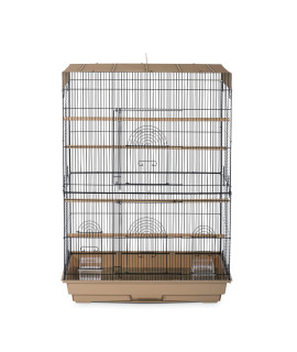 Prevue Pet Products Flight Cage for Multiple Small Birds, Steel Metal and Plastic Cage Home Crate Enclosure for Birds, Standing Birdcage, Brown/Black