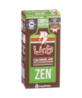 Licks Pill Free Zen Dog Calming - Calming Aid Supplements for Aggressive Behavior and Nervousness - Calming Dog Treats for Stress Relief & Dog Health - Gel Packets - Braised Beef Flavor, 5 Use