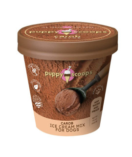 Puppy Scoops Ice Cream Mix for Dogs: Carob (Natural Dog Safe Chocolate Flavor) - Add Water and Freeze at Home, 4.65 oz Made in USA