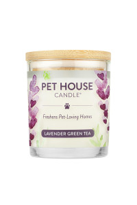 One Fur All, Pet House Candle - 100% Plant-Based Wax Candle - Pet Odor Eliminator for Home - Non-Toxic and Eco-Friendly Air Freshening Scented Candles - (Pack of 1, Lavender Green Tea)