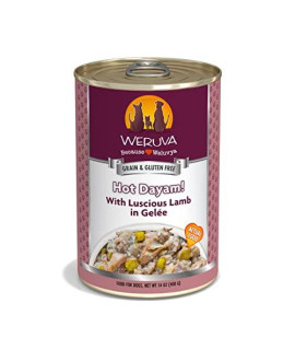 Weruva Classic Dog Food, Hot Dayam! with Lamb in Gele, 14oz Can (Pack of 12)