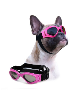 Petleso Dog Goggles Medium Breed, Pet Sunglasses for Medium Dogs Eye Protection Windproof, Pink