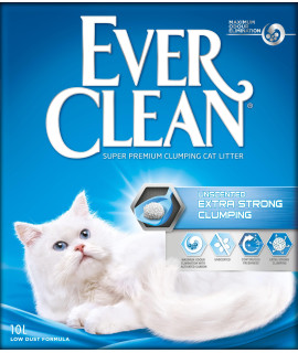 Ever clean Extra Strong clumping cat Litter, 10 Litre, Unscented