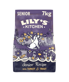 baycheers Lilys Kitchen Senior Recipe Turkey & Trout Natural grain Free complete Dry Dog Food 7 kg