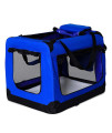 Dibea Dog Transport Box, Dog carrier, collapsible Transport crate, car crate, Small Animal carrier (XXL - 90x61x65 cm, Blue)