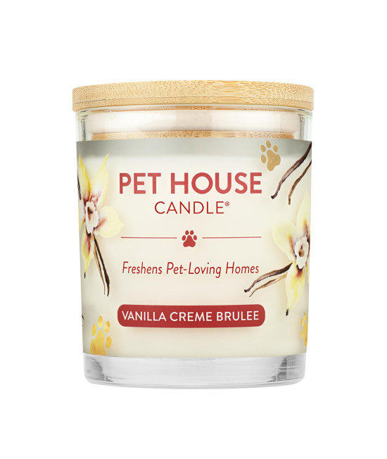 One Fur All, Pet House Candle - 100% Plant-Based Wax Candle - Pet Odor Eliminator for Home - Non-Toxic and Eco-Friendly Air Freshening Scented Candles - (Pack of 1, Vanilla Crme Brulee)